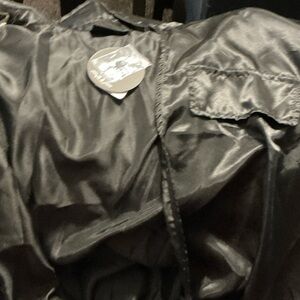 Black silk pants set